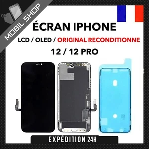ECRAN LCD OLED ORIGINAL RECONDITIONNÉ VITRE POUR IPHONE 12 / 12 PRO NOIR + JOINT - Photo 1/1