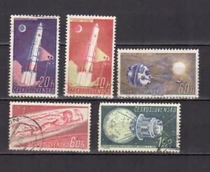 Tchécoslovaquie 1961 exploration de l'espace I 5 timbres oblitérés /TE5254a - Imagen 1 de 1
