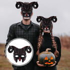 Halloween-Ziegenmaske mit Widdergeweih und Hörnern