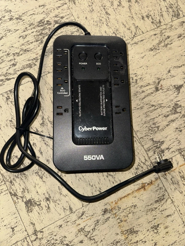 CyberPower 550VA UPS Standby Uninterruptable Power 8 Outlets WITH BATTERY Tested - Image 1 of 1