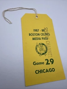 Original 1987-88 Celtics vs. Bulls Gm. 29 Bird Jordan Media Pass - Bild 1 von 6