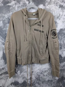 Volcom Distressed Zip Hoodie Patches Scout Series Olive "Liberated Since 1991" - Bild 1 von 24