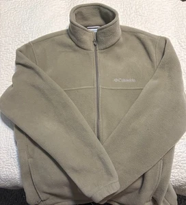 Columbia Fleecejacke Herren Large hellgrau Full Zip Stehkragen Reißverschlusstaschen - Bild 1 von 5