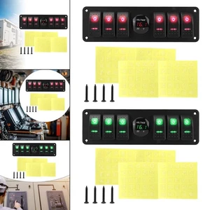 6 Gang Rocker Switch Panel Toggle Switch Panel for Boats Marine Cars - Picture 1 of 16