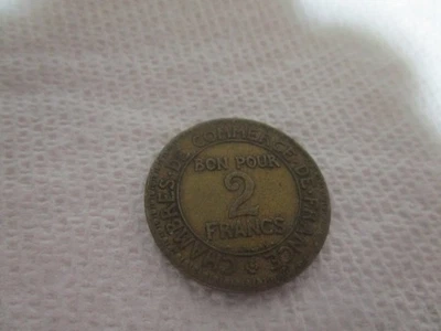 Moneda francesa de 2 francos 1923 cámaras de comercio de Francia, Foto 1 de 2