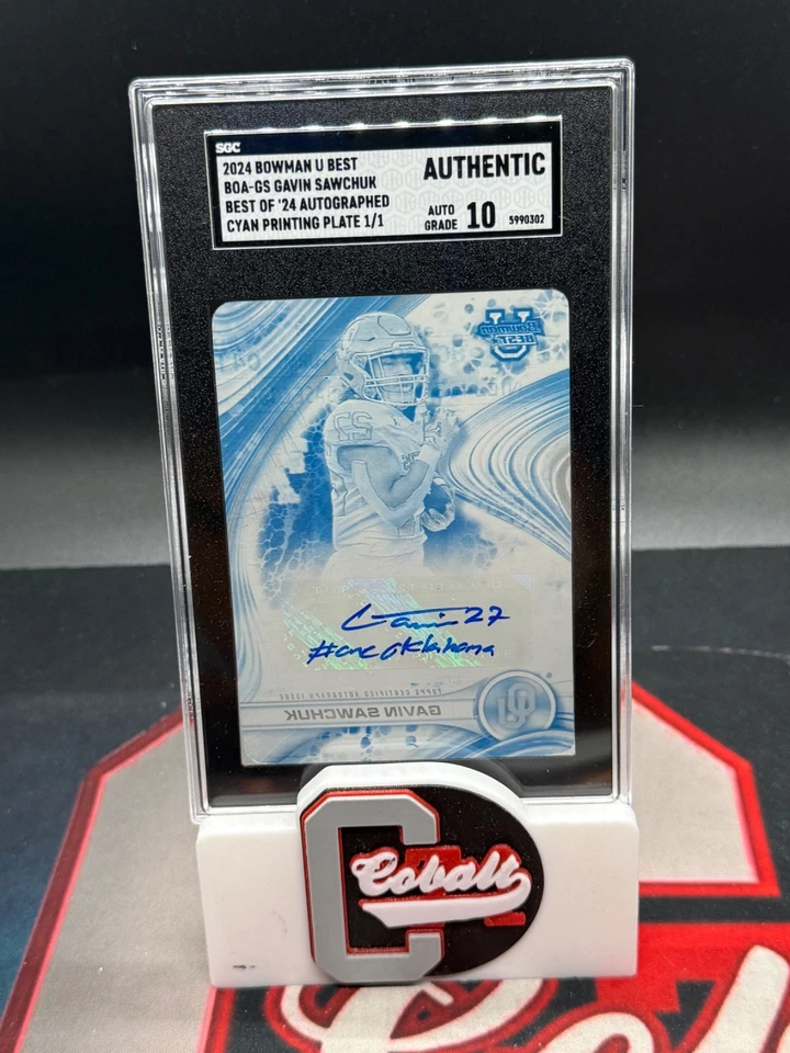 Gavin Sawchuk 2024 Bowman Melhor Placa de Impressão Ciano Auto 1/1 SGC Autêntico 10 FSU - Imagem 1 de 1