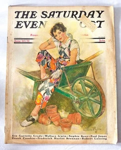 JUN 20 1931 Pretty Young Woman Gardening SATURDAY EVENING POST Full Magazine - Picture 1 of 18