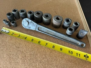 Vintage Snap-On Tools Ratchet & Sockets 1/2” Drive - Picture 1 of 15