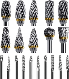 20 Stck. Wolframcarbid Frässtift Set 1/8 Zoll Schaft Doppelschnitt für Dremel Rotationswerkzeuge - Bild 1 von 12
