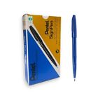 Pentel S520-C Sign Pen - Blue, Pack Of 12