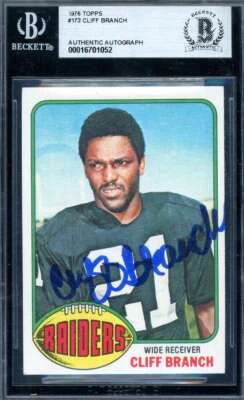 Cliff Branch Beckett BAS Signed 1976 Topps Autograph - Image 1 of 2
