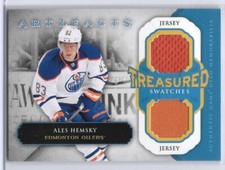 2013-14 UD Artifacts TS-AH Ales Hemsky Treasured Swatches Blue Edmonton Oilers