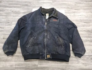 Carhartt Vintage Santa Fe J14 MDT Workwear Chore Jacket Size XL Navy Blue - Picture 1 of 10