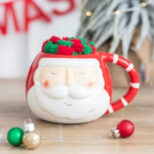 Santa Christmas Rounded Mug with cosy socks, Great for Hot Chocolate - Picture 1 of 5