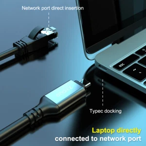 USB Type C To RJ45 Console Cable 1000m Wired Network Adapter For IPhone Laptop - Photo 1/18