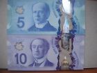 Set of New 2013 Canadian Uncirculated Polymer $5 and $10 Banknotes