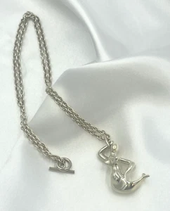 Georg Jensen Necklace Mermaid Pendant Sterling Silver 925 Toggle Denmark Vintage - Picture 1 of 15