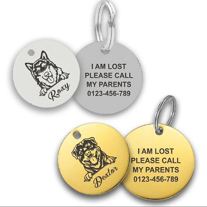 THEPRICECRUNCHER Dog Tag Personalised ID Tags for Dogs/Cats Custom Engraved Pet Name Collar Tag