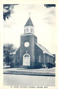 Vintage Postcard St. James Catholic Church Leland MS Washington County - Picture 1 of 2