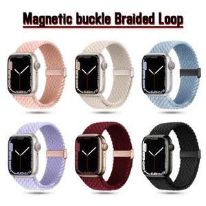 Magnet Gewebtes Nylon Band Armband für Apple Watch 10 9 8 7 6 5 SE 41/42/45/46/49mm - Bild 1 von 26