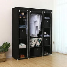 Portable Fabric Clothes Closet Wardrobe Storage Organizer Durable Shelf 69" Tall