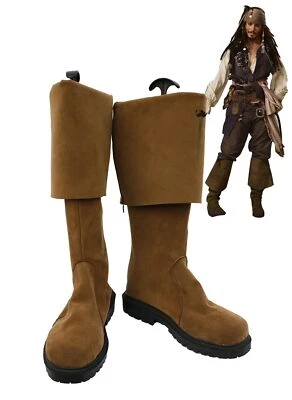 Pirates of the Caribbean Jack Sparrow Cosplay Halloween Brown Shoes Long Boots - Image 1 of 3