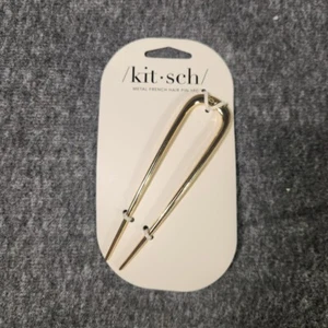 Kitsch Metal French Hair Pin Gold NWT - Picture 1 of 3