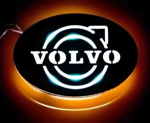 For VOLVO Front Emblem Badge Chrome WHITE LED Headlight Lighting Lamp