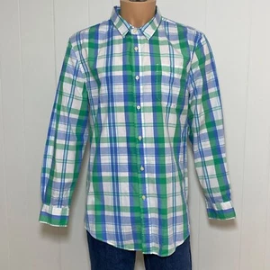 Just A Cheap Shirt XL Blue Green Plaid Cotton Button Front Lightweight NWT - Picture 1 of 11