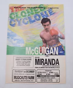 Original Boxing Poster : Barry McGuigan V Julio Miranda 01/12/1989 - Picture 1 of 6