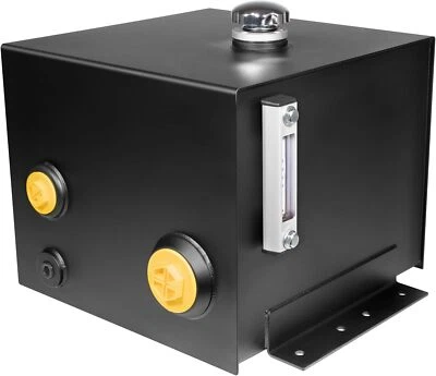 7-Gallon Hydraulic Fluid Reservoir Tank, Horizontal-Mount, w/Temp Gauge - Image 1 of 4