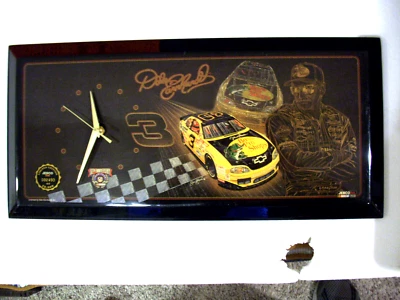 1998 JEBCO 1/10,000 DALE EARNHARDT #3 BASS PRO SHOPS PLAQUE CLOCK - Image 1 of 3