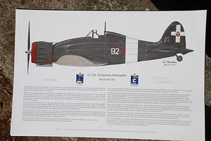 2 Famous Italian Fighters Signed by Italian Ace, Aviation Art, Ernie Boyette - Picture 1 of 4