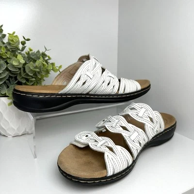 Женские белые кожаные сандалии Claks модель Laurieann Ruby размер 8 - Изображение 1 из 4