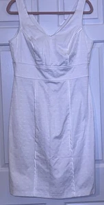 Corey P Women White Dress Sz 12 Sleevless Midi Brunch MSRP $70 Classic Timeless - Picture 1 of 8