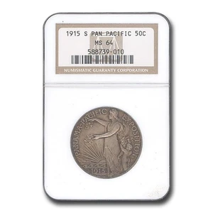 1915-S Panama Pacific Half Dollar MS-64 NGC - Picture 1 of 3