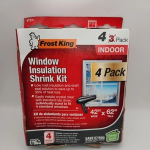 4-PACK Window Insulation Kit for Cold Drafts, Winter, Easy Install Films - Picture 1 of 3