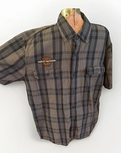 Harley-Davidson Men's Grey Navy Plaid Woven Shirt Size XL - Picture 1 of 4