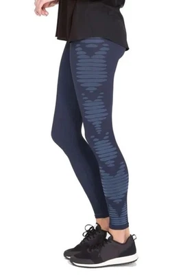 Spanx Leggings Women's Size Large Seamless Shaping Blue Aztec Side Stripe - Image 1 of 4