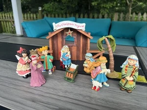 Mary Engelbreit Nativity Set Christmas Pageant 10 Pcs Vintage READ* - Bild 1 von 9