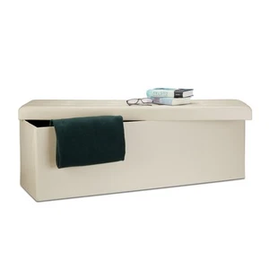 Banco plegable puff elegante 140 L 300 kg banco de almacenamiento puff plegable - Imagen 1 de 69