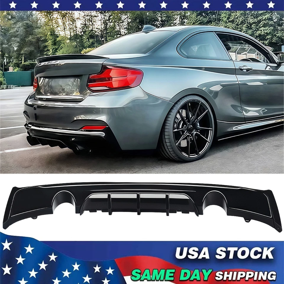 Difusor de parachoques trasero brillo labial negro para BMW F22 F23 230i M240i M Sport 2014-19 Foto 1 de 4