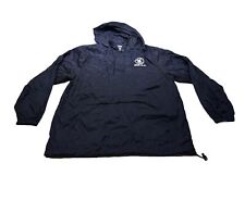 NRA-ILA Men's Blue Windbreaker Jacket Pullover ¼ Zip Large Nylon Hideaway Hood
