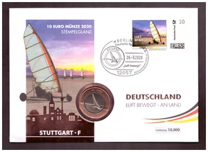 Numisbrief 2020 "Luft bewegt- an Land" 10 Euro Gedenkmünze, Stempelglanz - Bild 1 von 1