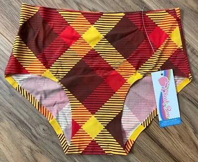 Pantalón Corto Cheek Boss Rojo Marrón Amarillo Cuadros Nuevo con Etiquetas Talla: XS Foto 1 de 4