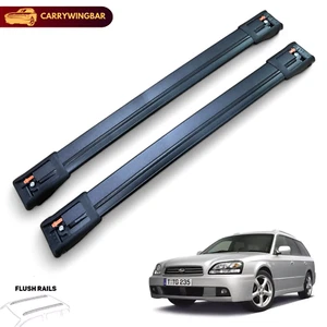 Fits Subaru Legacy GTB (bh5) Flush Roof Racks CrossBars Black Color - Picture 1 of 10