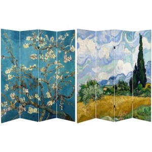 Oriental Furniture Folding Room Divider 7" x 63" Canvas 4-Panels Multi-Colored - Picture 1 of 1