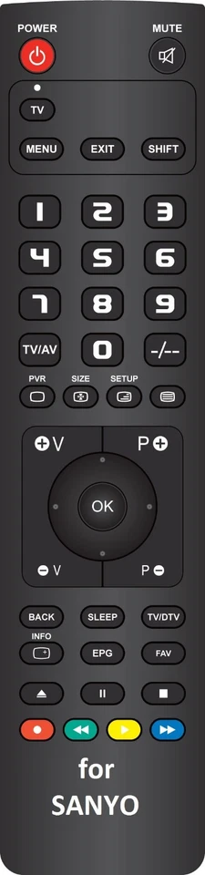 R/Control for RCS071 , RCS076 SANYO :LED19XR11,LCD32XR10F, LCD24XRF11,LCD64XR10F - Image 1 of 4