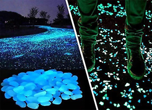 300X Leuchtend Glow in the Dark Pebbles Stein für Walkways Garten Yard Dekor