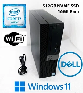 Dell Optiplex 5050 i7-7700, 16GB, 512GB NVMe, SFF PC Computer Win 11 Pro + WiFi - Afbeelding 1 van 5